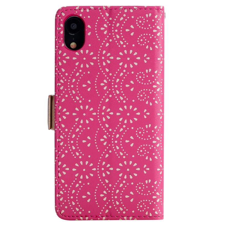 Lace Flower Zipper Pocket Leather Wallet Phone Case for iPhone XS Max - Rose-2