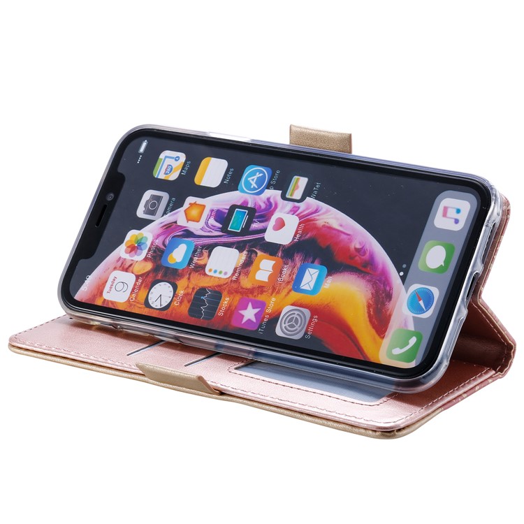 Lace Flower Zipper Pocket Leather Wallet Phone Case for iPhone XS Max - Rose Gold-5