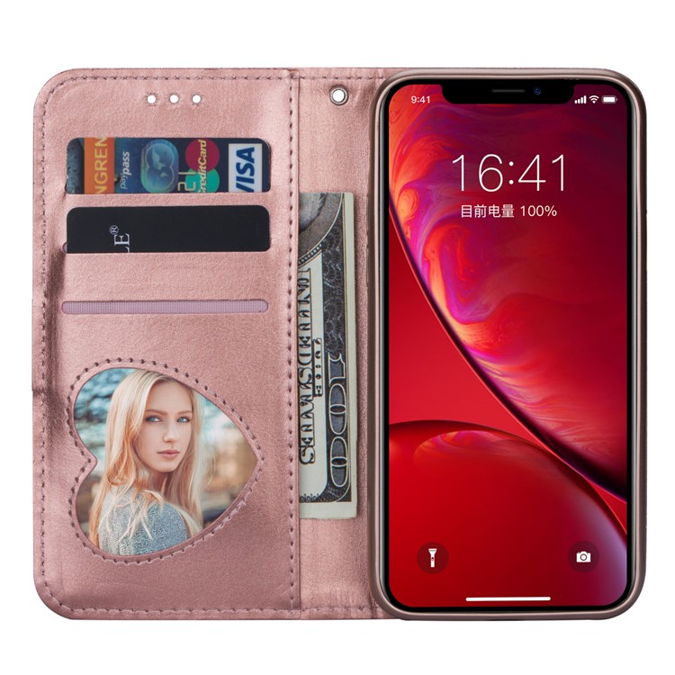 Flash Powder Zipper Pocket Wallet Flip Leather Phone Cover with Strap for iPhone 11 Pro 5.8 inch (2019) - Rose Gold-4