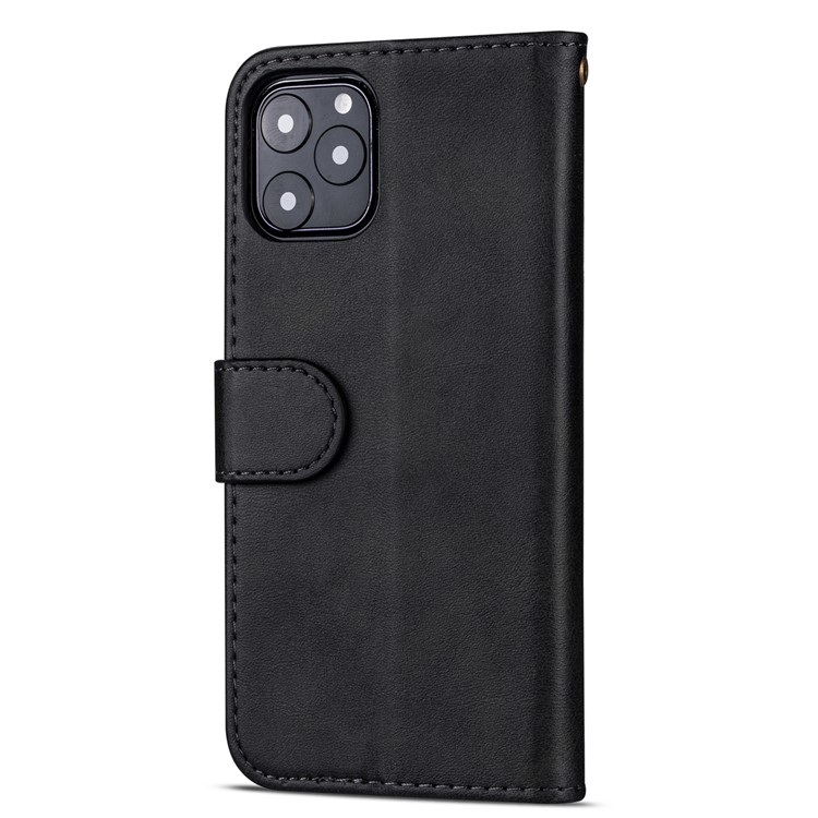 Case de Billetera de Cuero de Bolsillo Zipper Para Iphone 11 Pro Max 6.5 Pulgadas (2019) - Negro