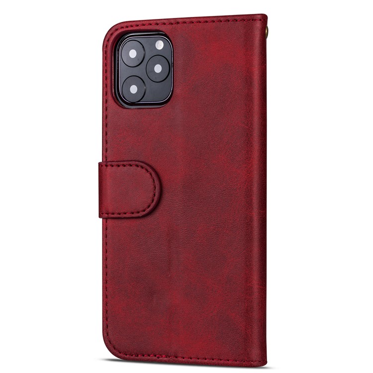 Zipper Pocket Leather Wallet Stand Case for iPhone 11 Pro Max 6.5 inch (2019) - Red-3