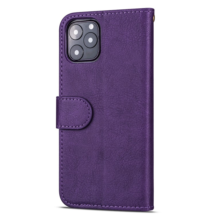 Zipper Pocket Leather Wallet Stand Case for iPhone 11 Pro Max 6.5 inch (2019) - Purple-3