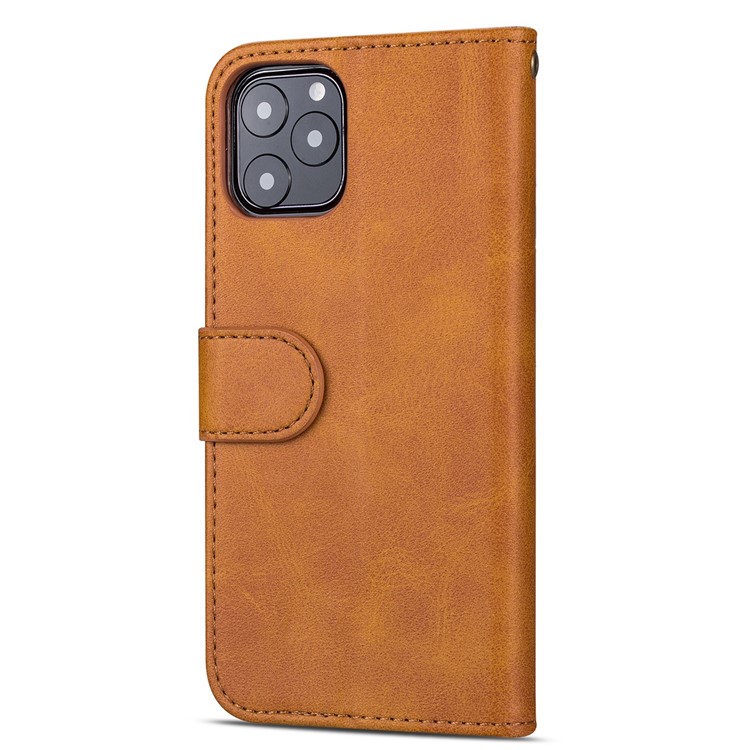 Zipper Pocket Leather Wallet Stand Case for iPhone 11 Pro Max 6.5 inch (2019) - Brown-3