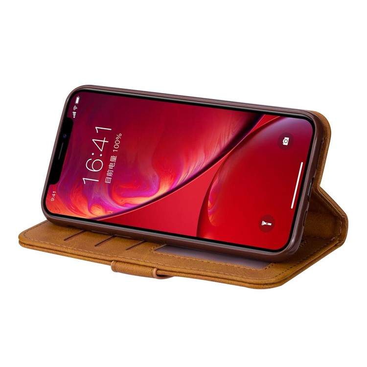 Zipper Pocket Leather Wallet Stand Case for iPhone 11 Pro Max 6.5 inch (2019) - Brown-4