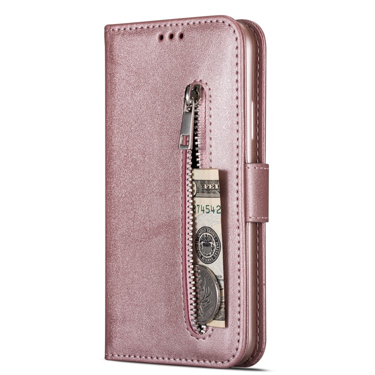 Zipper Pocket Leather Wallet Case for iPhone 11 6.1 inch (2019) - Rose Gold-2