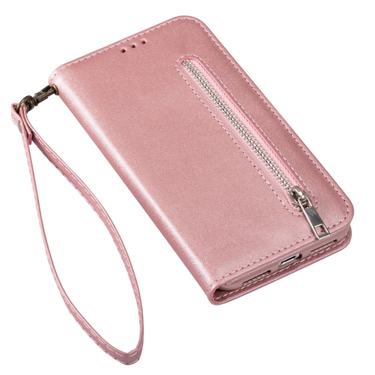 Zipper Pocket Leather Wallet Case for iPhone 11 6.1 inch (2019) - Rose Gold-6
