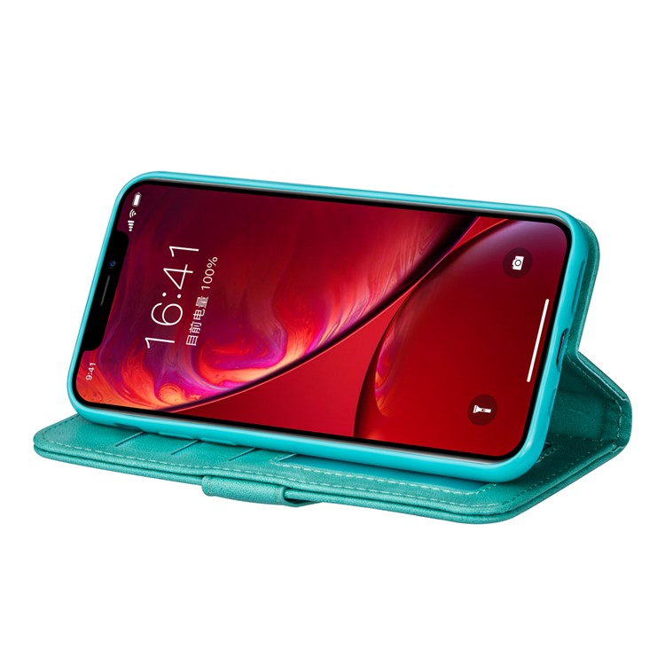 Zipper Pocket Leather Wallet Case for iPhone 11 6.1 inch (2019) - Cyan-5