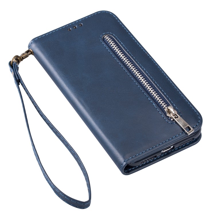 Zipper Pocket Leather Wallet Case for iPhone 11 6.1 inch (2019) - Blue-6