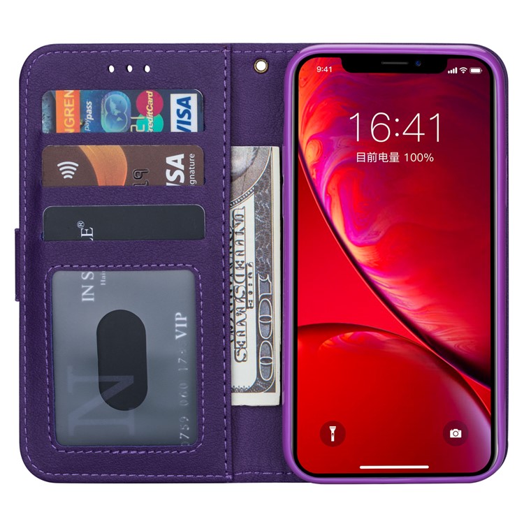 Zipper Pocket Leather Wallet Case for iPhone 11 6.1 inch (2019) - Purple-5