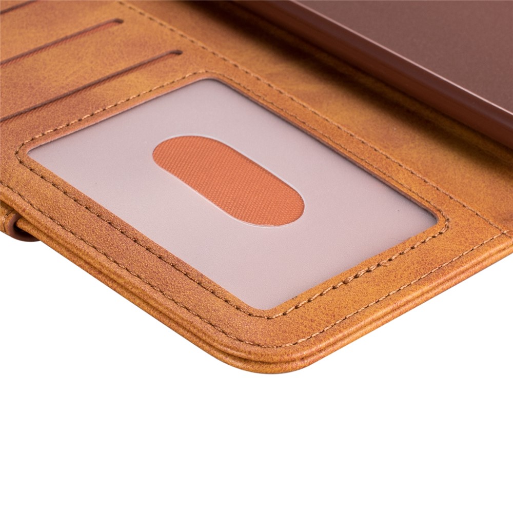 Case de Portefeuille en Cuir de Poche à Glissière Pour Iphone 11 6,1 Pouces (2019) - Brun