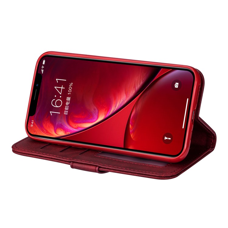 Reißverschluss Pocket Handy Leder Brieftasche Für Iphone 11 Pro 5,8 Zoll (2019) - Rot