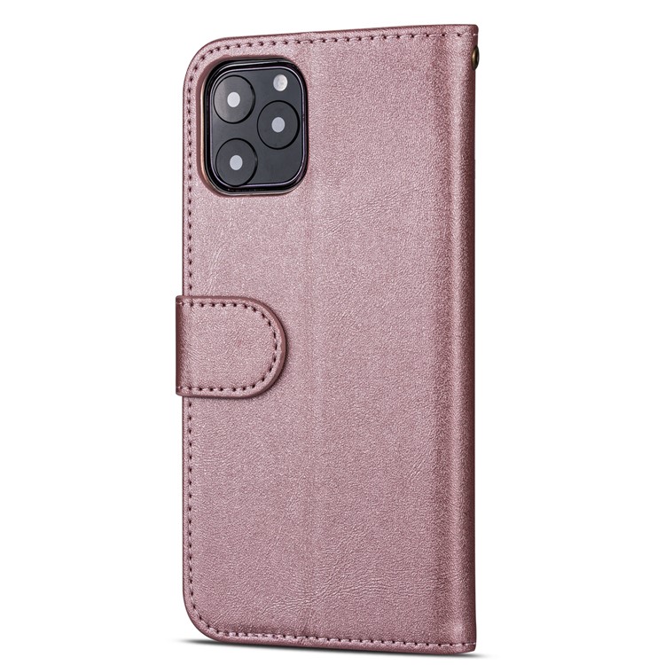 Case de Cuero de Bolsillo de Bolsillo Con Cremallera Para Iphone 11 Pro 5.8 Pulgadas (2019) - Oro Rosa-3