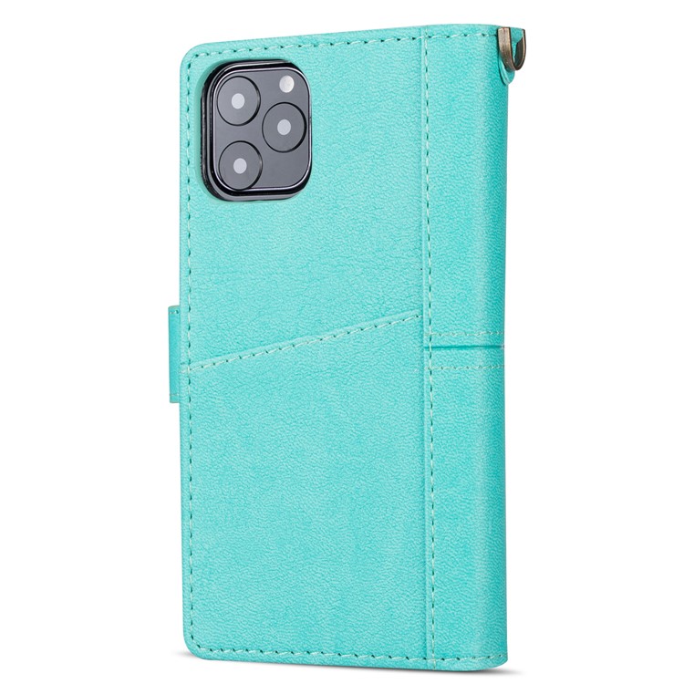 Retrò In Metallo Fibbia In Caso Di Telefono Cuoio Del Basamento Portafoglio Con Cordino Per IPhone 11 Pro Da 5,8 Pollici (2019) - Bambina Blu-4