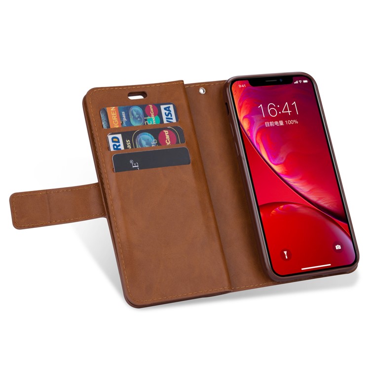 Zipper Pocket Multiple Card Slots Leather Stand Case for iPhone 11 Pro Max 6.5 inch (2019) - Brown-8