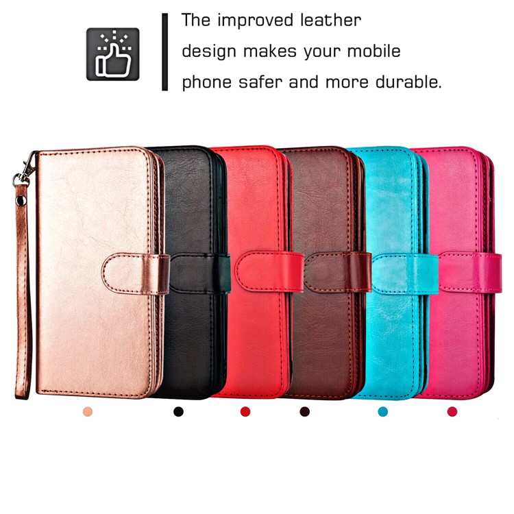 Per Iphone 11 Pro Max 6.5 Pollici (2019) Staccabile Custodia In Pelle 2 In 1 Per Telefono Con 9 Slot Per Schede - Nero-7