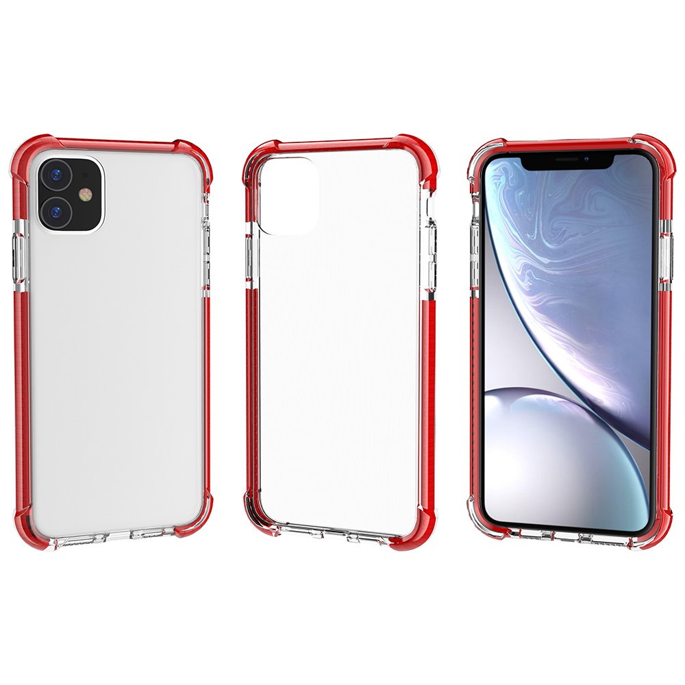 Drop-resistant Acrylic Hard Protection Phone Case Covering for iPhone 11 6.1 inch (2019) - Red-2