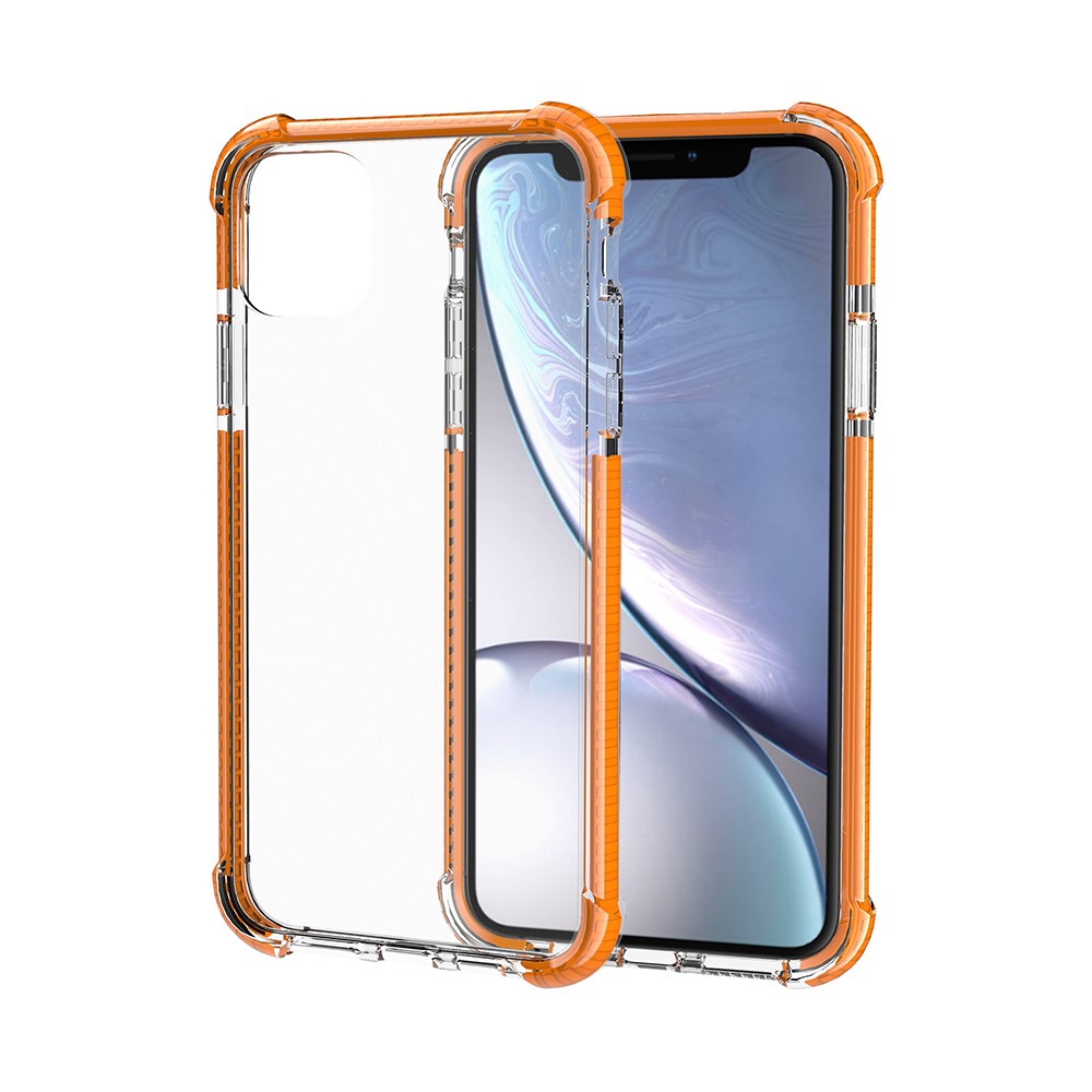 Für IPhone 11 6,1 Zoll Clear Anti-Gelb-Stoßdämpfung Acryl-Schutztelefonkasten - Orange-5