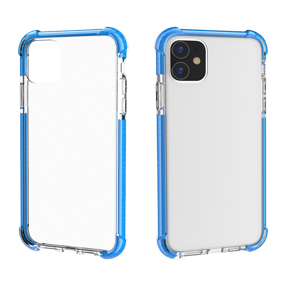 For iPhone 11 6.1 inch Clear Anti-Yellow Shock Absorption Acrylic Protective Phone Case - Baby Blue-6