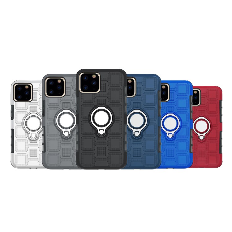 Geometric Pattern Phone Hybrid Case with Magnetic Ring Holder for Apple iPhone 11 Pro Max 6.5 inch (2019) - Black-14