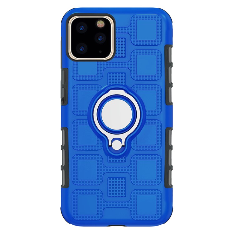 Geometric Pattern Phone Hybrid Case with Magnetic Ring Holder for Apple iPhone 11 Pro Max 6.5 inch (2019) - Baby Blue-2