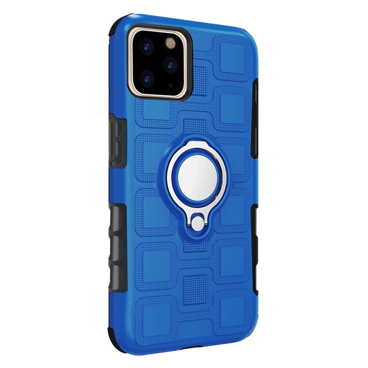 Geometric Pattern Phone Hybrid Case with Magnetic Ring Holder for Apple iPhone 11 Pro Max 6.5 inch (2019) - Baby Blue-3