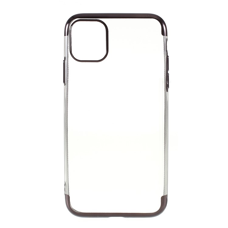 For iPhone (2019) 6.5-inch Electroplating Edge Clear TPU Mobile Phone Case - Black-2