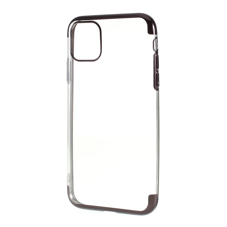 For iPhone (2019) 6.5-inch Electroplating Edge Clear TPU Mobile Phone Case - Black-3