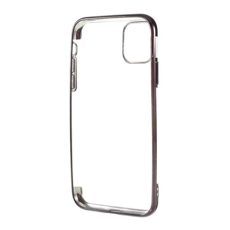 For iPhone (2019) 6.5-inch Electroplating Edge Clear TPU Mobile Phone Case - Black-5