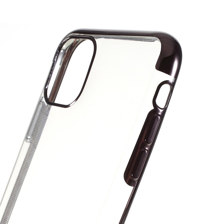 For iPhone (2019) 6.5-inch Electroplating Edge Clear TPU Mobile Phone Case - Black-7