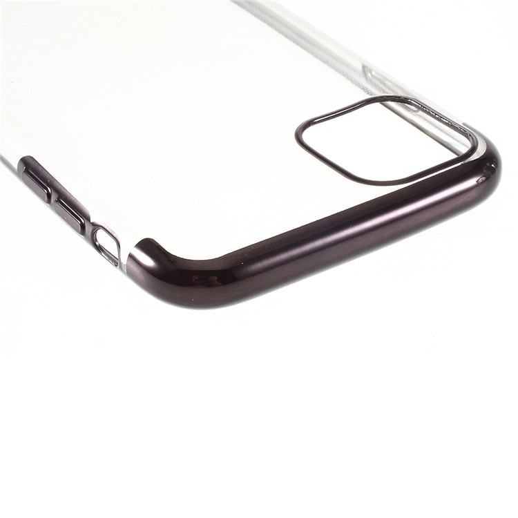 For iPhone (2019) 6.5-inch Electroplating Edge Clear TPU Mobile Phone Case - Black-8