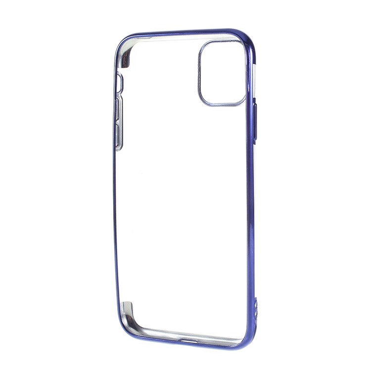 For iPhone 11 Pro Max 6.5 inch (2019) Electroplating Edge Clear TPU Mobile Phone Case - Blue-4