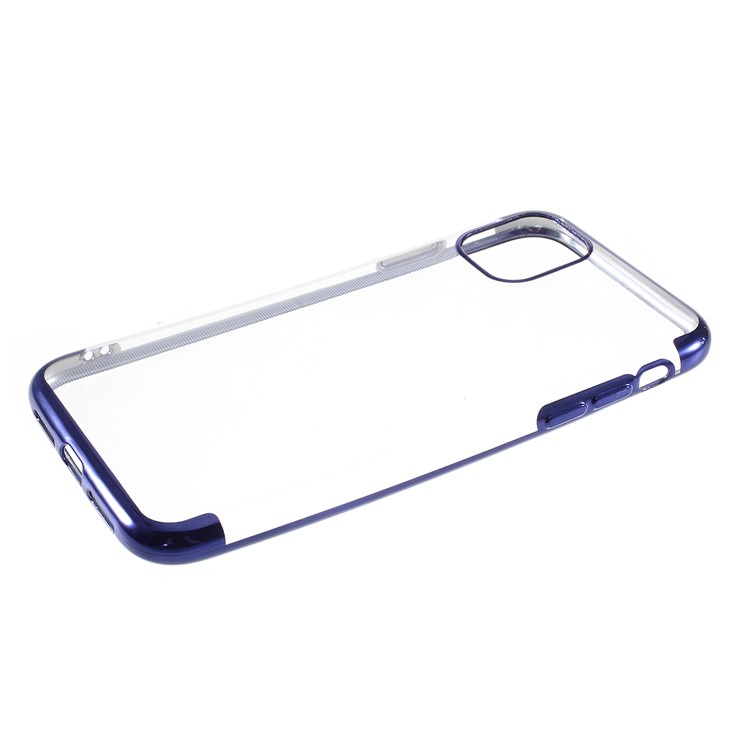 For iPhone 11 Pro Max 6.5 inch (2019) Electroplating Edge Clear TPU Mobile Phone Case - Blue-5