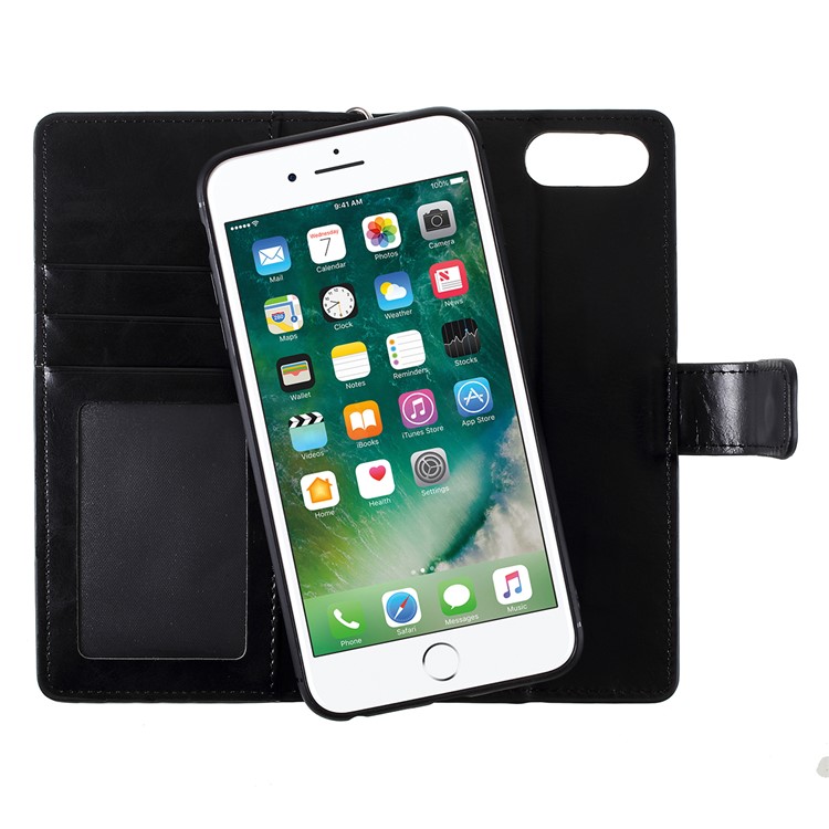 MERCURY GOOSPERY Detachable PU Leather Stand Mobile Phone Casing Wallet Cover for iPhone 8 Plus/7 Plus/6 Plus 5.5 inch - Black-9