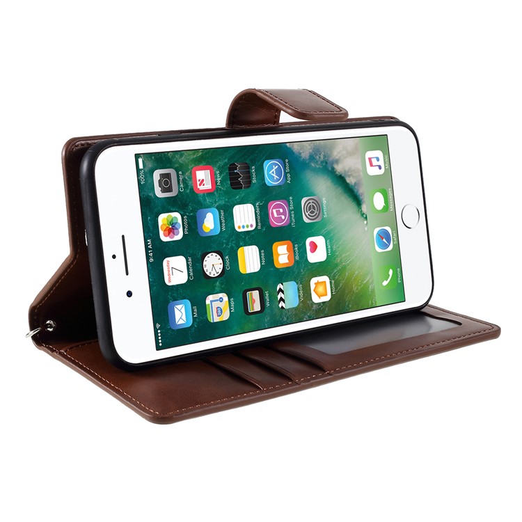 MERCURY GOOSPERY Abnehmbarer PU-Lederständer Für Das IPhone 8 Plus / 7 Plus / 6 Plus 5,5 Zoll - Braun-7