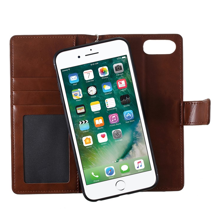 MERCURY GOOSPERY Abnehmbarer PU-Lederständer Für Das IPhone 8 Plus / 7 Plus / 6 Plus 5,5 Zoll - Braun-9