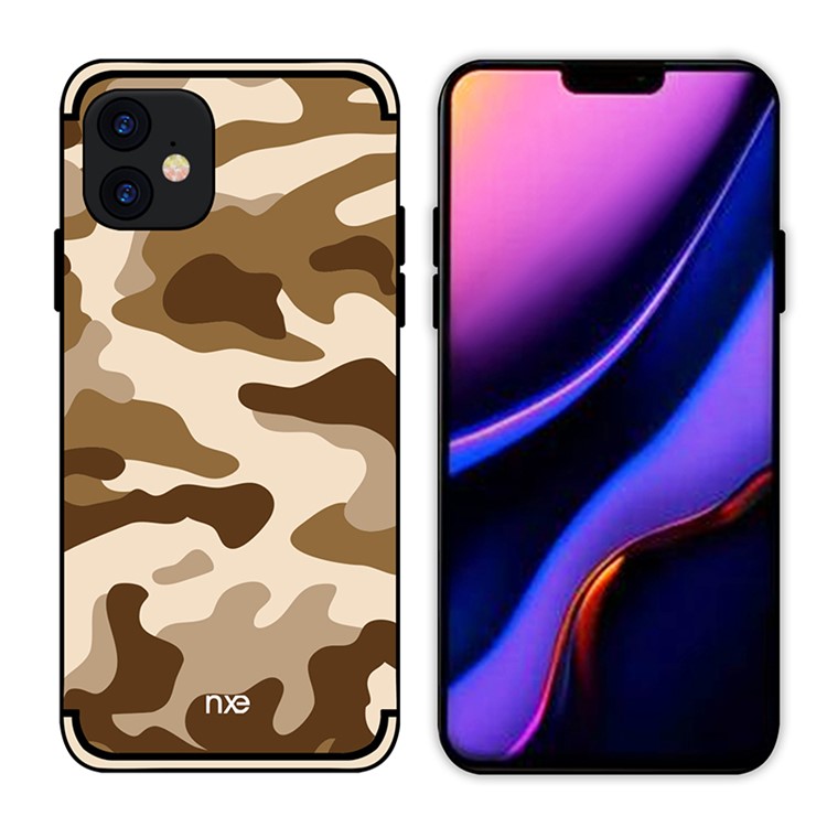 NXE Camuflaje PC + Carcasa De TPU Para Iphone (2019) 6.1 Pulgadas - Marrón-1