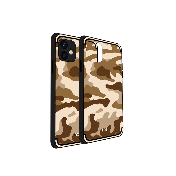 NXE Camuflaje PC + Carcasa De TPU Para Iphone (2019) 6.1 Pulgadas - Marrón-4