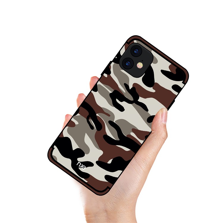 NXE Camuflagem PC + TPU Embalagem Para Iphone (2019) 6,1 Polegadas - Café-2
