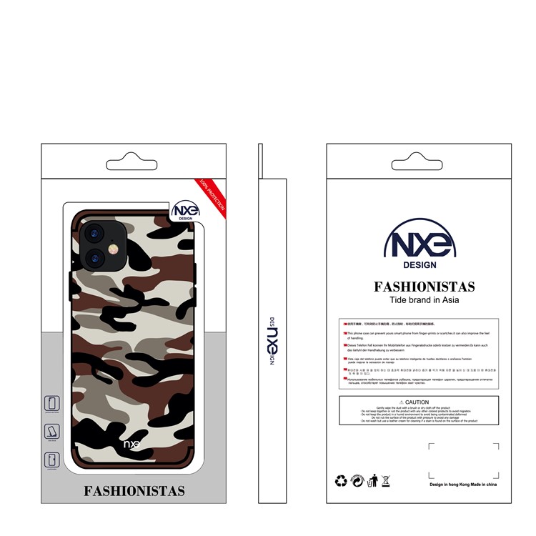 NXE Camuflagem PC + TPU Embalagem Para Iphone (2019) 6,1 Polegadas - Café-6
