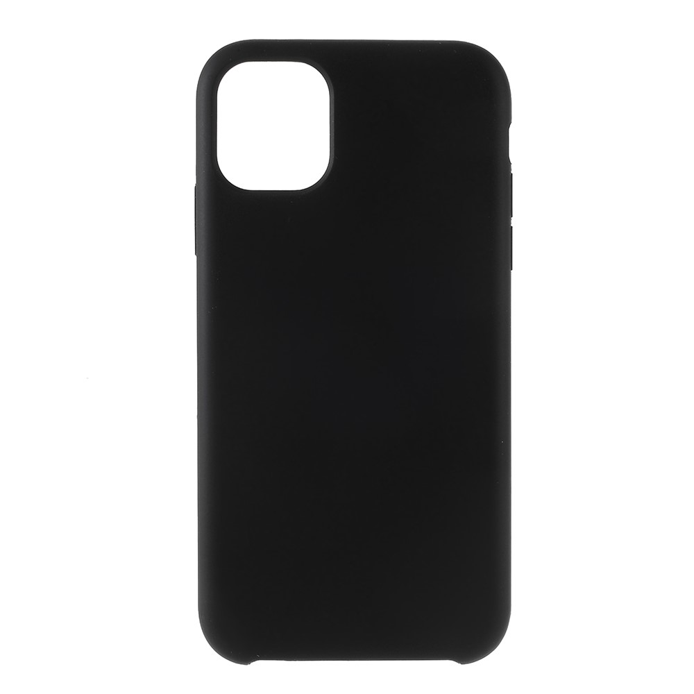 Silky Soft Touch Solid Silicone Phone Shell Cover for iPhone (2019) 5.8-inch - Black-1