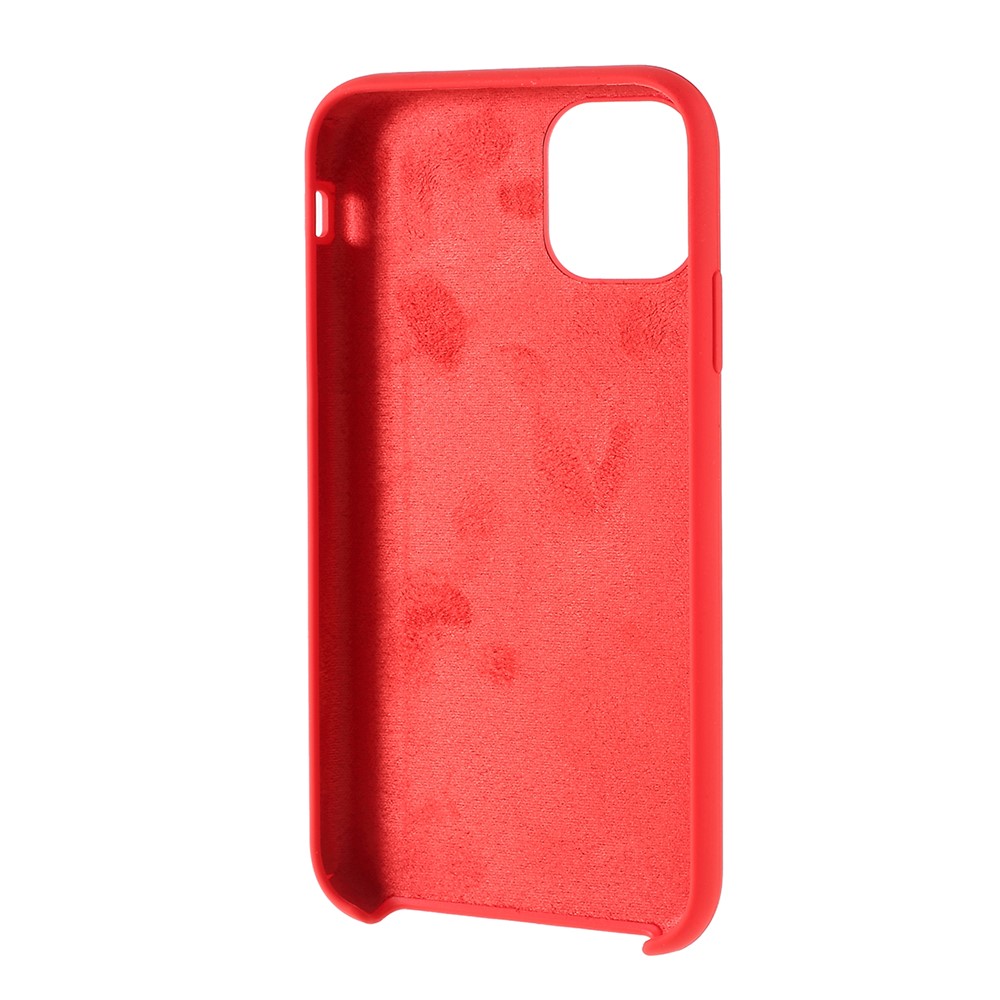 For iPhone 11 6.1 inch (2019) Solid Silicone Cell Phone Cover Casing - Red-3