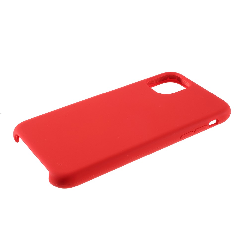 For iPhone 11 6.1 inch (2019) Solid Silicone Cell Phone Cover Casing - Red-5