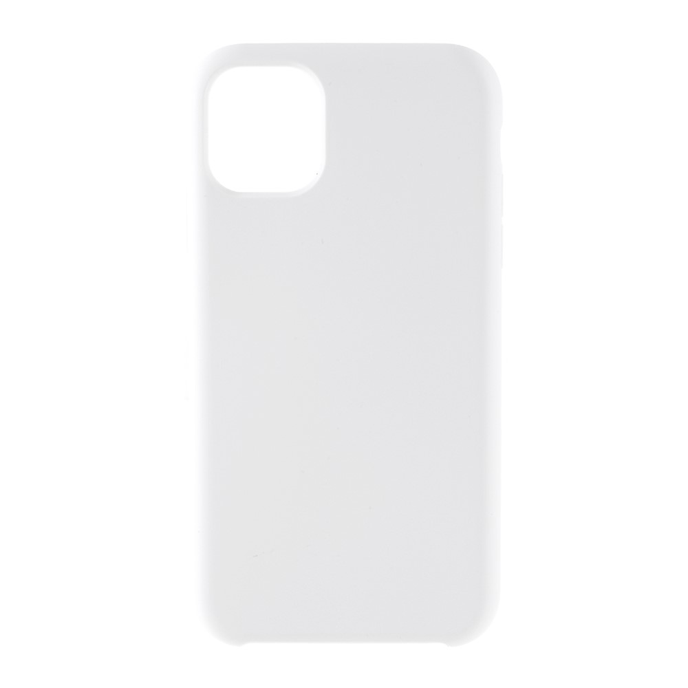 For iPhone 11 6.1 inch (2019) Solid Silicone Cell Phone Cover Casing - White-1