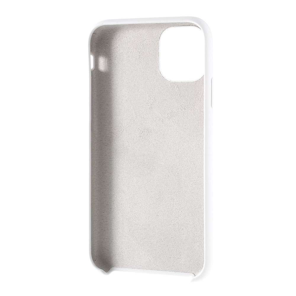 For iPhone 11 6.1 inch (2019) Solid Silicone Cell Phone Cover Casing - White-3