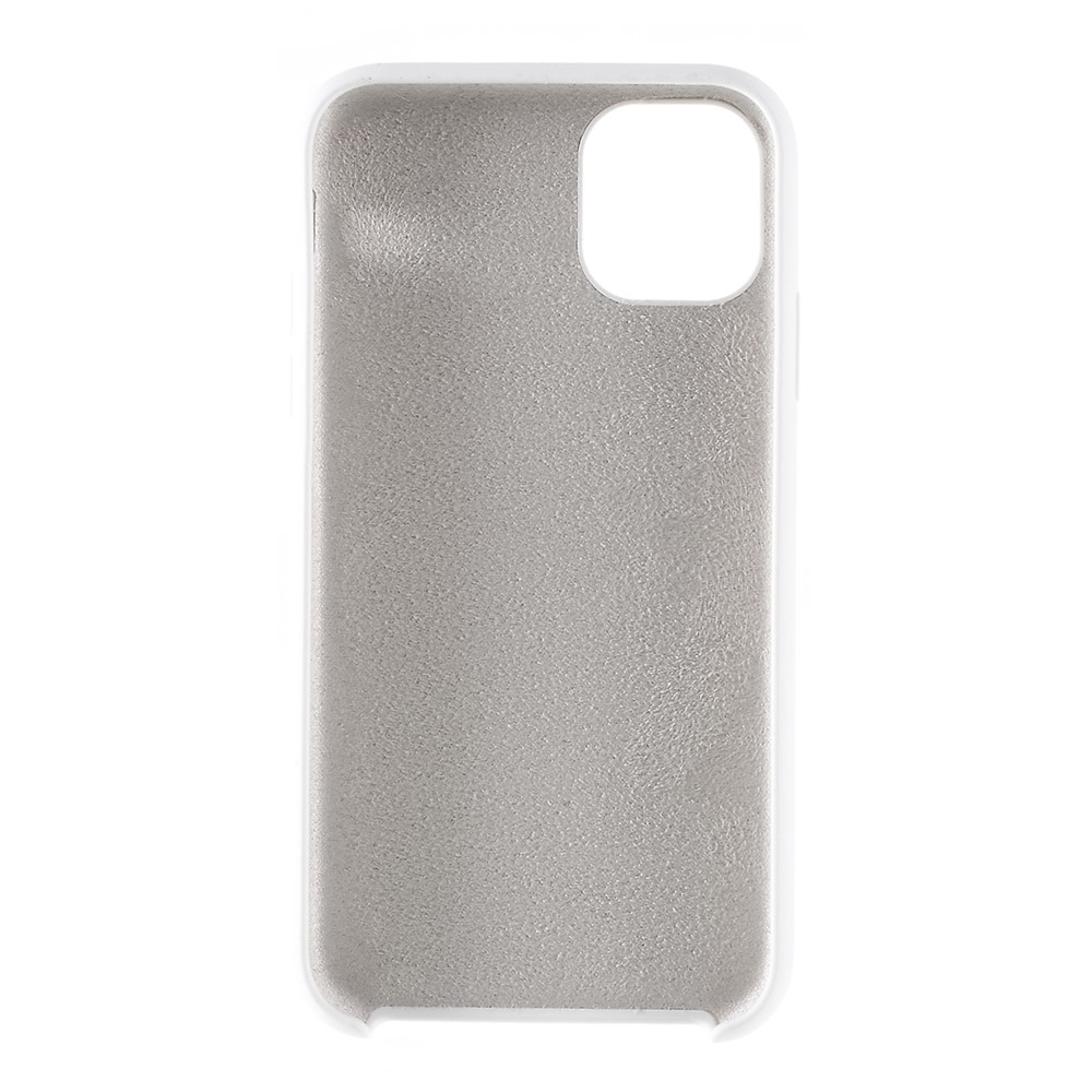 For iPhone 11 6.1 inch (2019) Solid Silicone Cell Phone Cover Casing - White-4