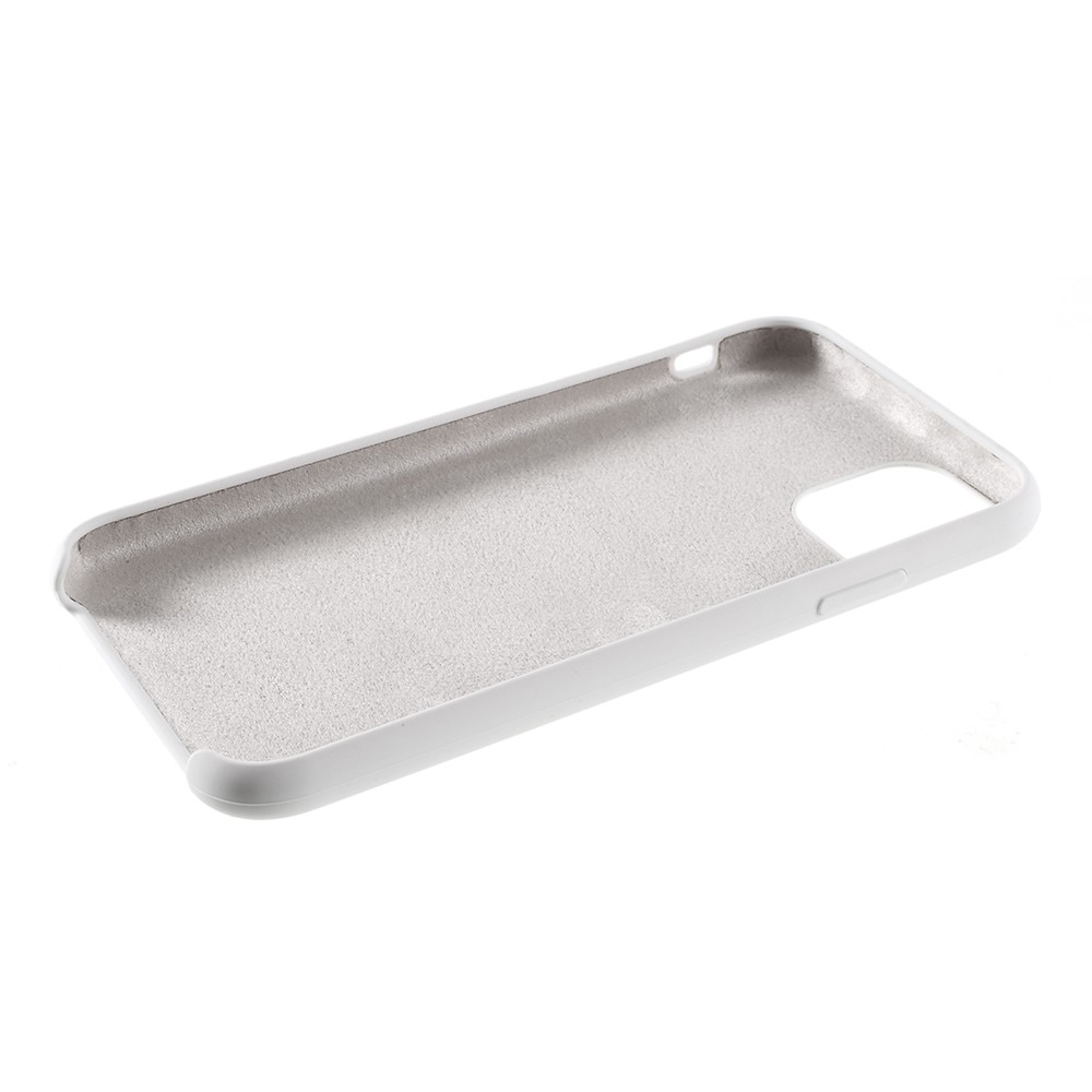 For iPhone 11 6.1 inch (2019) Solid Silicone Cell Phone Cover Casing - White-6