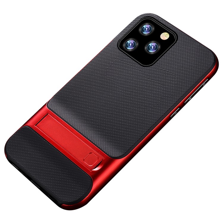 ELEGANCE Netting Pattern TPU + PC Hybrid Shell with Kickstand for iPhone 11 Pro 5.8 inch (2019) - Red