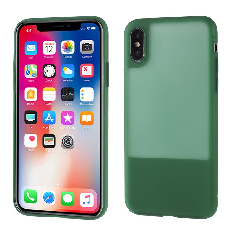 Translucent Silicone Phone Case for iPhone X/XS 5.8 inch - Green-1