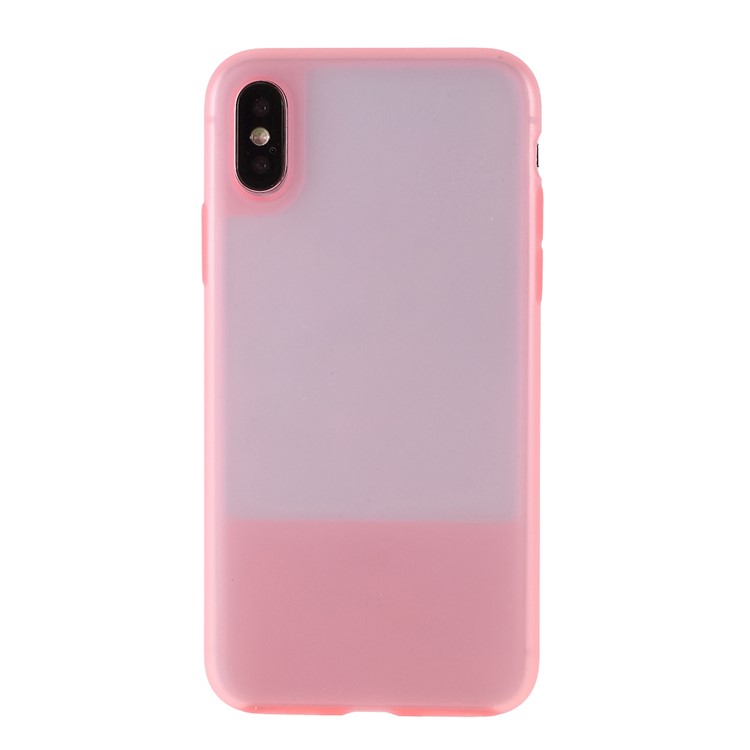 Translucent Silicone Phone Case for iPhone X/XS 5.8 inch - Pink-1