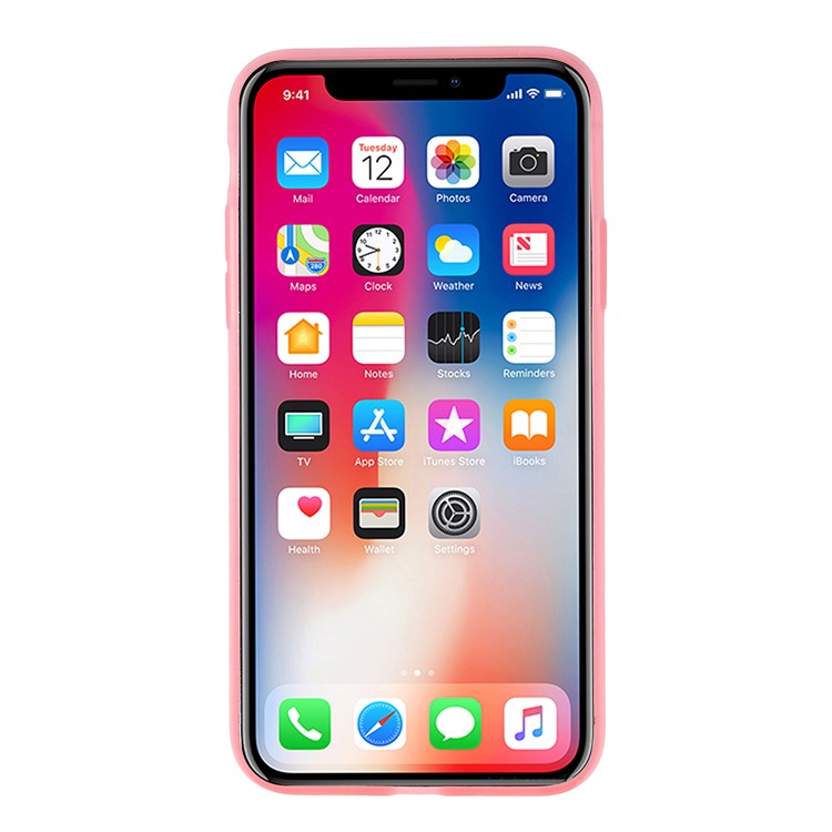 Translucent Silicone Phone Case for iPhone X/XS 5.8 inch - Pink-2